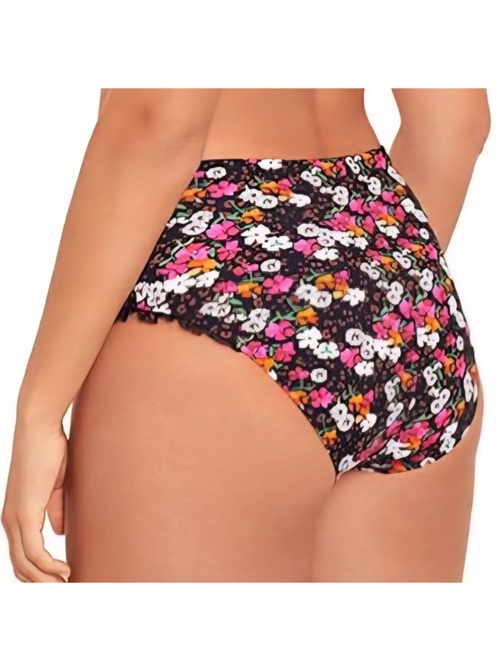 NEW SKINNY DIPPERS - S Daisy Duke Black Floral Multi Swimsuit Bottom
